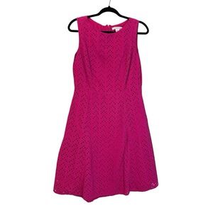 LIZ CLAIBORNE Pink Sleeveless Eyelet Dress Women's SIZE‎ 8